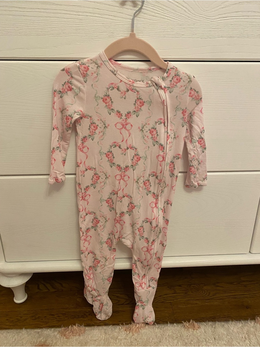 LoveShackFancy Pink Floral Footed One-Piece
